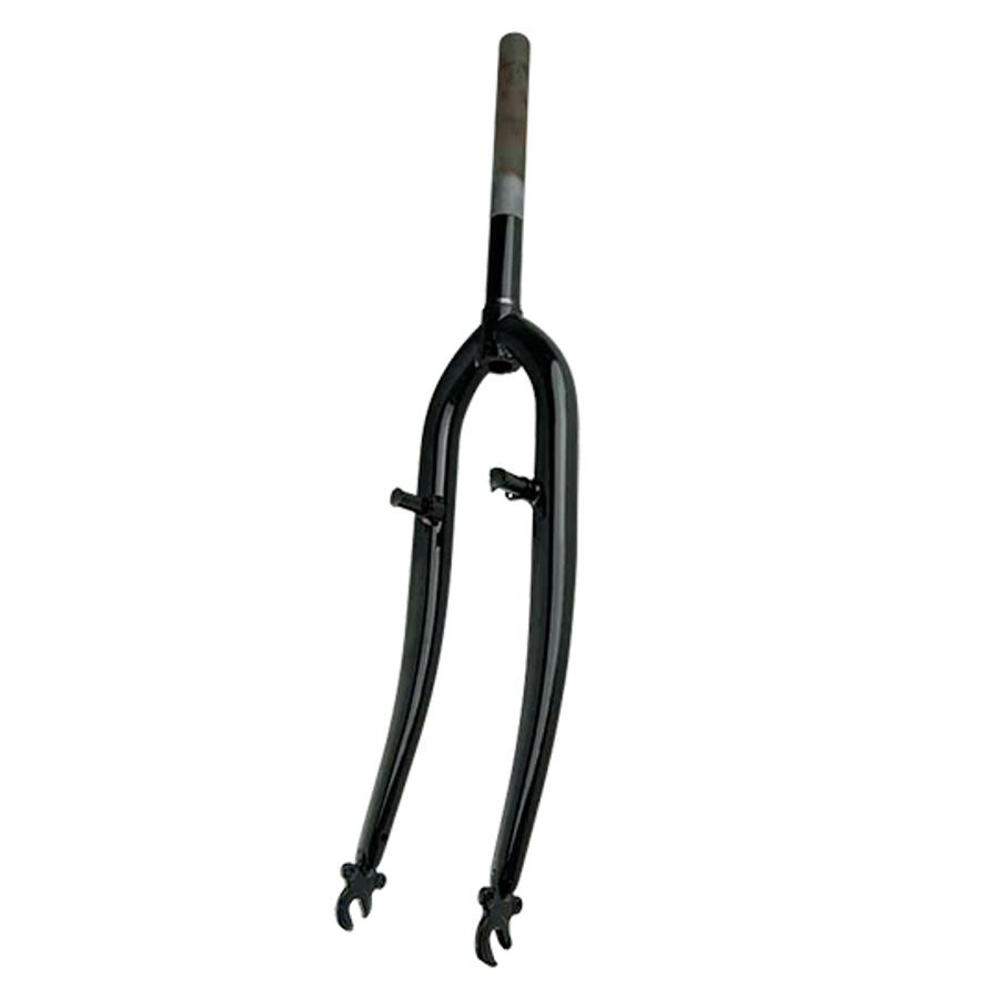 Fourche VTC Acier 28 Pouces, Filetée 1''1/8, Noire, Freins V-brake Et Disque IS, Neuve