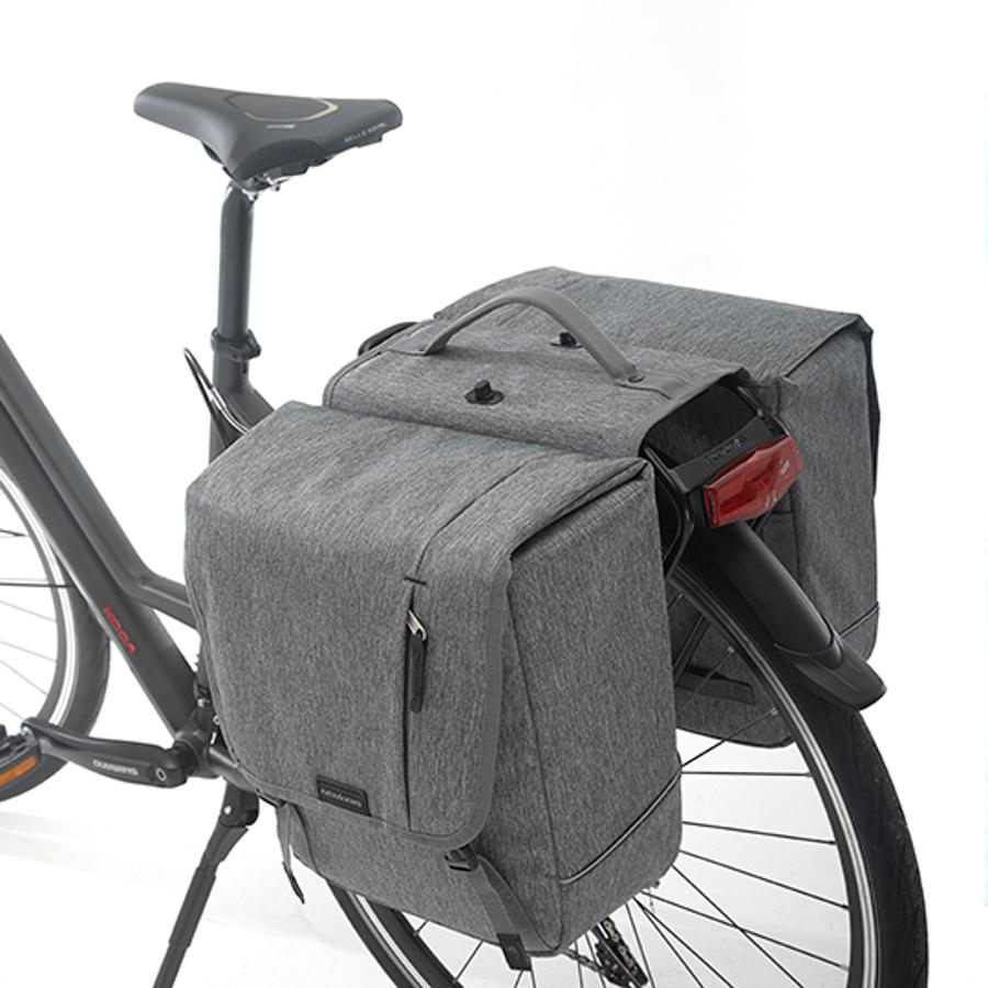 SACOCHE VELO PORTE BAGAGE A PONT NEWLOOXS NOVA DOUBLE GRIS DETACHABLE 32 LITRES