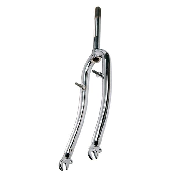 Fourche VTT 26'' Acier Chrome - Pivot Lisse 1''1/8 - Cintre Avec Tasseaux - Neuve