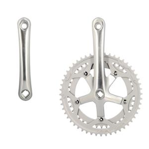 PEDALIER ROUTE DOUBLE 52-42D L170 LASCO ARGENT 8 / 9 / 10V (AXE CARRE 113)