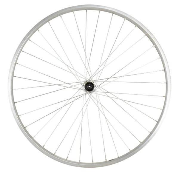 ROUE VTC 28" AR BLOCAGE K7 JANTE ARGENT MACH1 M110. MOY. SHIMANO TX500 V-BRAKE 8 / 9 / 10V 36T