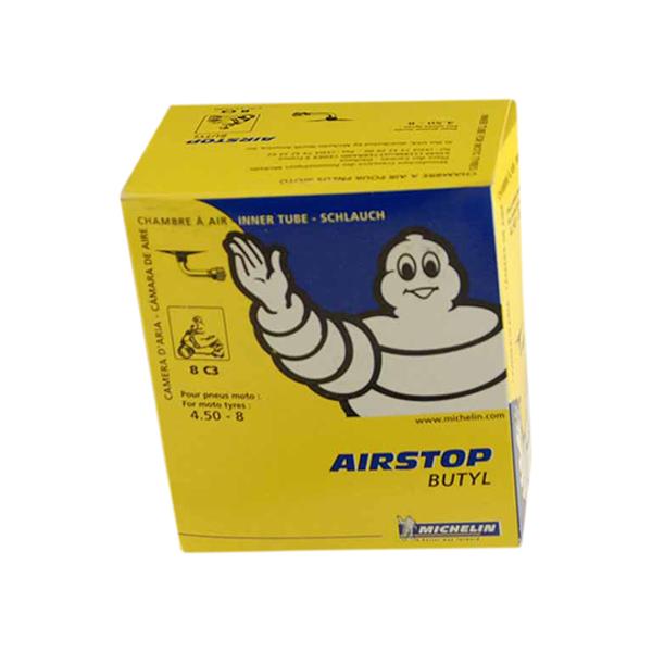 "CÁMARA DE AIRE SCOOTER 8"""" 4.50 X 8 MICHELIN AIRSTOP 8C3 (VÁLVULA CODO 90°)"