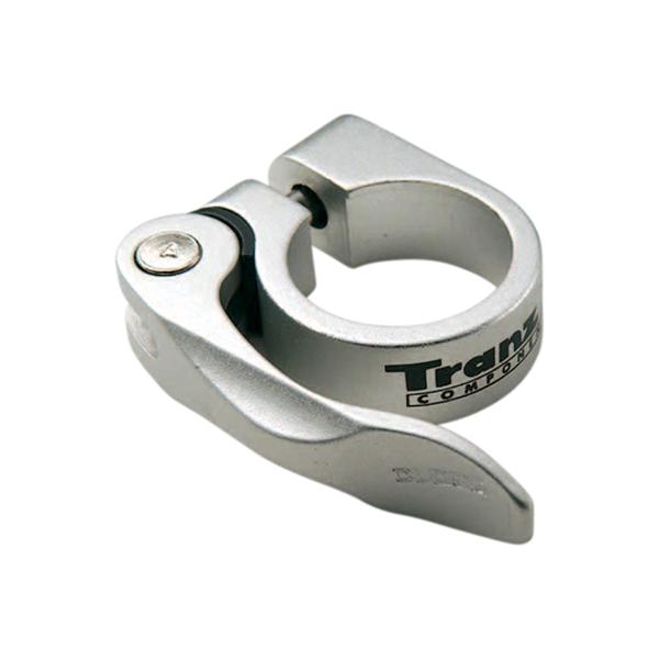 COLLIER TIGE DE SELLE VTT / VTC D34.9 MM ERGOTEC ARGENT ALU + SERRAGE RAPIDE