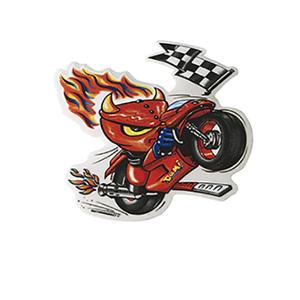 AUTOCOLLANT DIABLE EN MOTO (10CM)