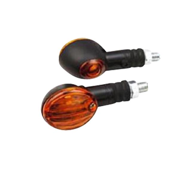 CLIGNOTANT TUN'R OVAL MICRO F.COURTE NOIR / ORANGE A AMPOULE (12V 21W) (PR) HOMOLOGUE CE