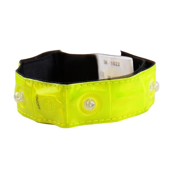 BRASSARD SECURITE REFLECHISSANT LUMINEUX LEDS JAUNE FLUO