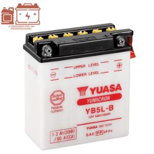 BATTERIE YB5L-B YUASA 12V5AH YUMICRON LG120 L60 H130 (LIVRE SANS ACIDE)