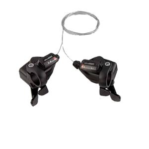 HANDLE MTB RAPID. PUSH-PULL  8X3V. OPTIMIZ COMPATIBLE SHIMANO ALU BLACK (PAIR)