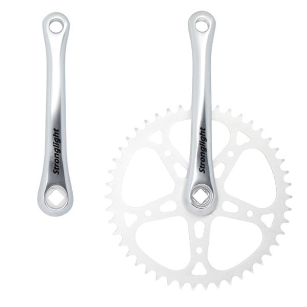 PEDALIER MONO CITY 46D L170 STRONG 55S ALU ARGENT (2.38 - 3 / 32")