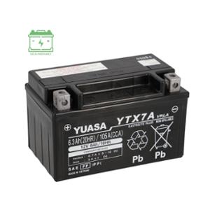 BATTERY YTX7A YUASA 12V6Ah  -  NO MAINTENANCE - AGM FACTORY ACTIVATED