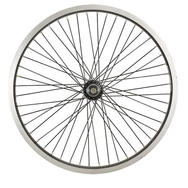 WHEEL -BMX- 20 FRONT NUT & SOLID AXEL BLACK RIM HUB AXE 10mm  48T
