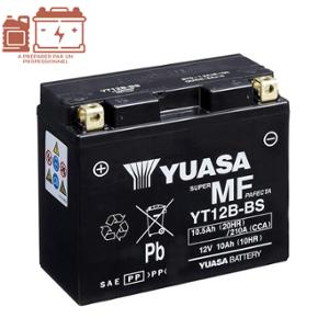 BATTERY YT12B-BS YUASA 12V10Ah - NO MAINTENANCE - WITH ACID