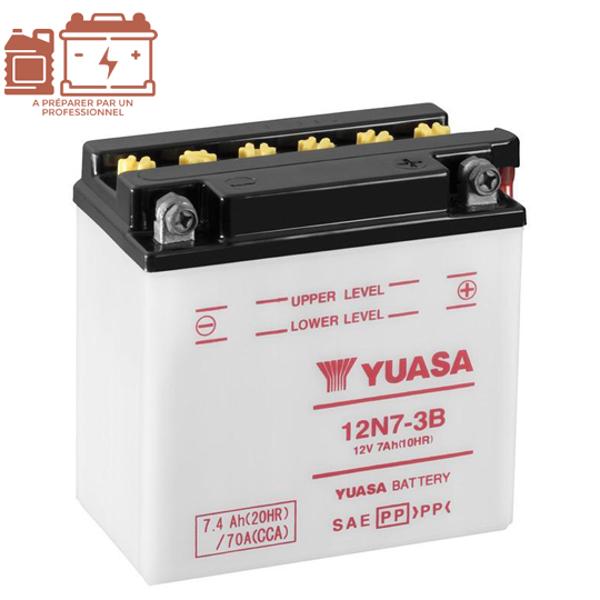 BATTERY 12N7-3B YUASA 12V7Ah CLASSIC L: 135 W: 75 H: 133 - WITHOUT ACID