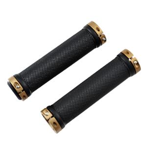 GRIPS BICYCLE OPTIMIZ LOCK ON DOUBLE BRONZE/BLACK 130mm (PAIR)