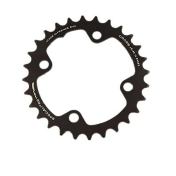 PLATEAU VTT DOUBLE DIAM  80 INTER 26DTS NOIR 4 BRANCHES CROSS (COMP.PEDALIER SRAM 2*10) TA
