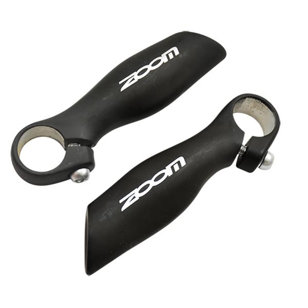 EMBOUT DE CINTRE VTT ZOOM ALU NOIR ERGONOMIQUE L120MM138GR AVEC BOUCHONS DE CINTRE (PR)