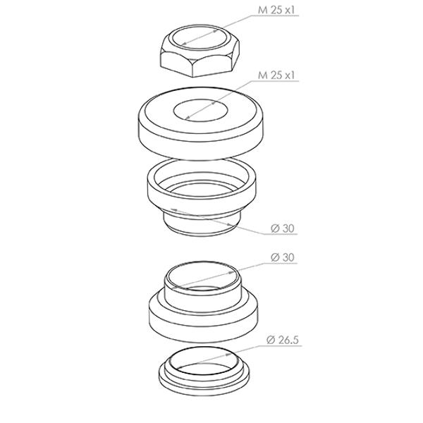 JEU DIRECTION CYCLO TEKNIX ADAPT. MBK 51 / 88 / DAKOTA / 41 / PHENIX