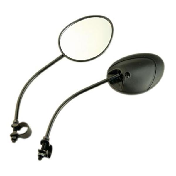 WING MIRROR MOPED TEKNIX FOR BLACK WITH COLLAR (ZIP FORM) (PAIR) -EC APPROVED-