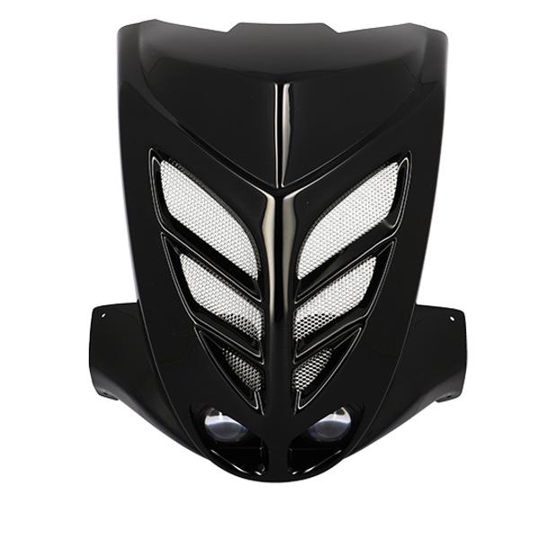 FALDÓN DEL./FRONTAL DEL. DOBLE ÓPTICA SCOOTER BCD ADAPT STUNT/SLIDER + REJILLA NEGRO HOMOL