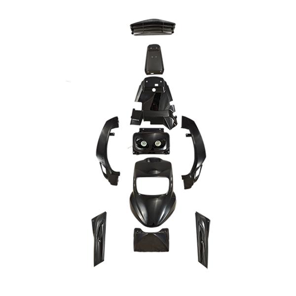 BODY KIT -SCOOTER- BCD* FOR (PACK V1)  BOOSTER/BW'S 2004-> BLACK  - 8 PARTS