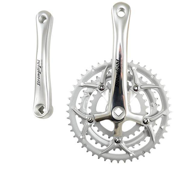 PEDALIER ROUTE TRIPLE 48-38-28D L170 STRONG IMPACT ALU "E" 9 / 10V (PLATEAUX EN ACIER)