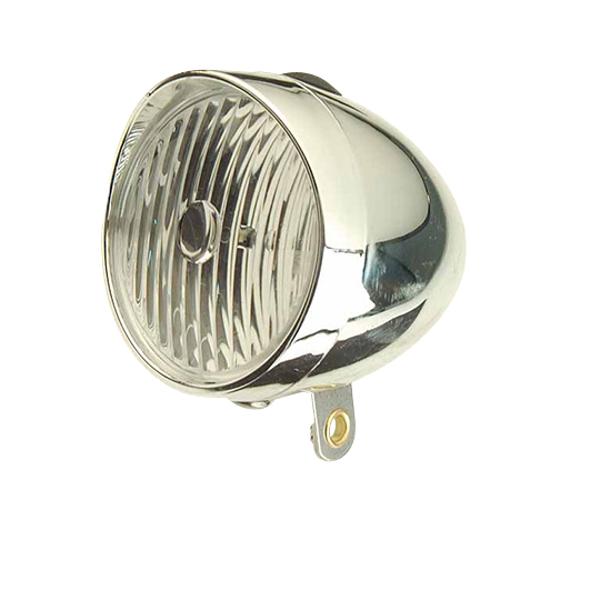 BICYCLE LIGHT -FRONT- BATTERY OPTIMIZ CHROME 3 WHITE LEDS -RETRO STYLE -MUD GUARD MOUNT