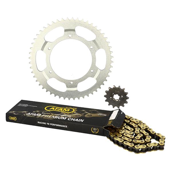 CHAIN KIT AFAM FOR GPR 2000->2003  420  14X52 (ORIGINAL ) D108/6 FIX. CURVED
