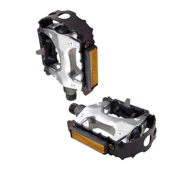 PEDAL MTB ALU OPTIMIZ BLACK D9/16 (PR) (ADAPTABLE TOE CLIPS)