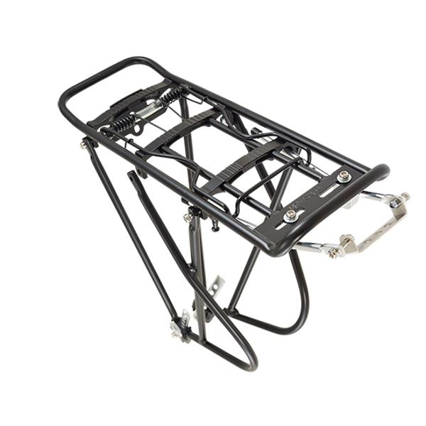 LUGGAGE RACK -REAR- 24 A 28 BLACK ALUMINIUM 25kg      (SPRING CLIP) SADDLEBAG OFFSET