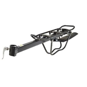 LUGGAGE RACK -REAR- SADDLE STEM MOUNTING BLACK ALUMINIUM 10kg (SADDLEBAG OFFSET + MUD GUARD)