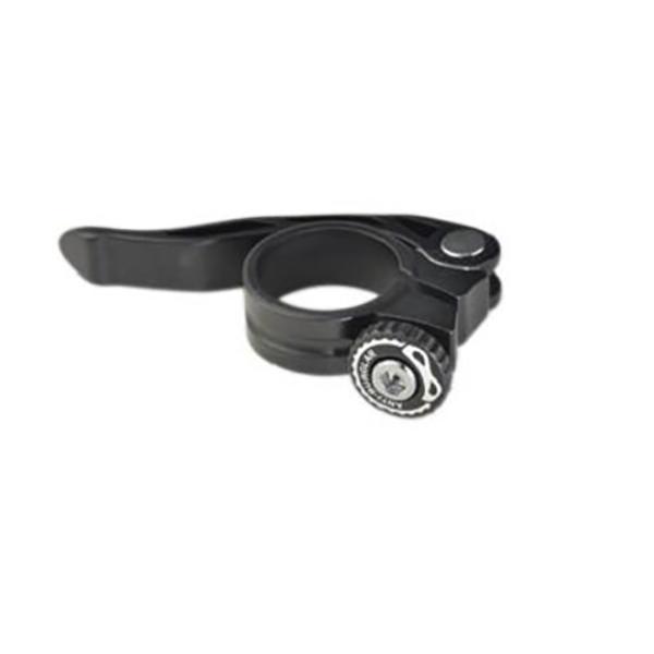 COLLIER TIGE DE SELLE VTT / VTC D31.8 MM NOIR ALU + SERRAGE RAPIDE SPECIAL LOUEUR 100MM