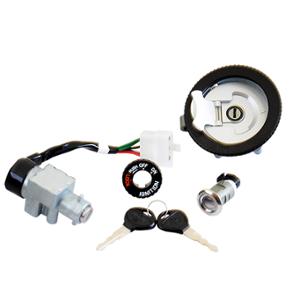 IGNITION SWITCH &  KEYS MAXI SCOOTER TEKNIX FOR KYMCO DINK 50/125 1998->2007 ( 3 PARTS)