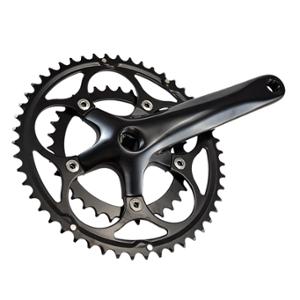 PEDALIER ROUTE COMPACT 50-34D L175 LASCO NOIR ALU 8 / 9 / 10V (AXE CARRE 111MM)