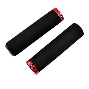 GRIPS -BICYCLE- OPTIMIZ LOCK ON SIMPLE FOAM CONFORT RED WITH CAPS 130mm