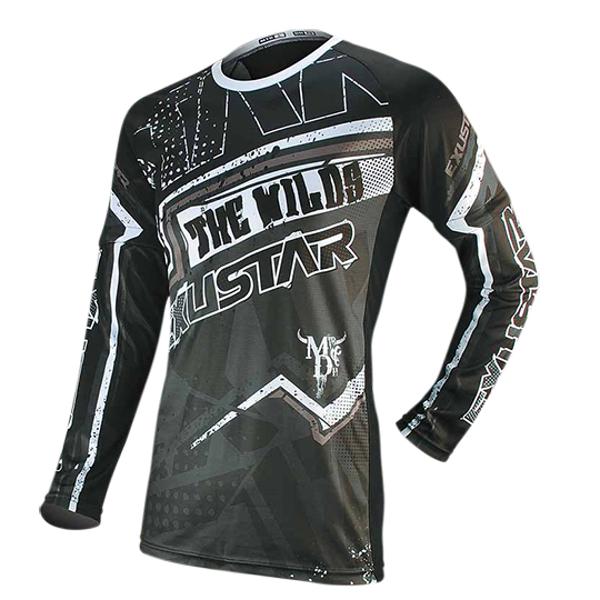 MAILLOT EXUSTAR NOIR / BLANC ML T.XXL MANCHES AMOVIBLES POCHE ZIP