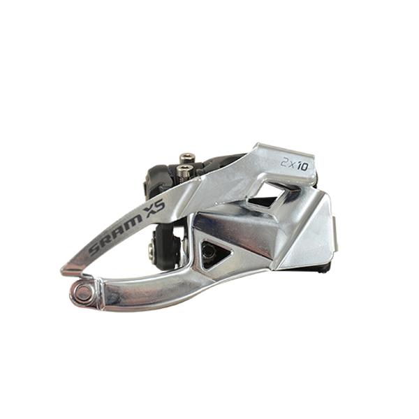 DERAILLEUR VTT AV SRAM X5  D34.9 / 31.8  10V TIRAGE HAUT ET BAS COLLIER BAS (2X10V)