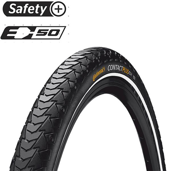 PNEU VTC / URBAIN 700X32C - 28X1.25 TR CONTINENTAL CONTACT PLUS TT NOIR (32-622) VAE / EBIKE 5