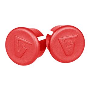 HANDLEBAR CAPS -ROAD- VELOX-PLASTIC PUSH IN- RED (PR)