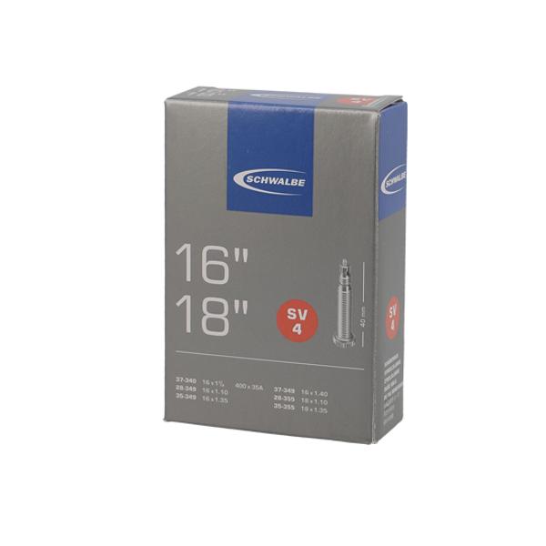 CHAMBRE A AIR VELO 16 / 18" X 1.10-1.40 (28 / 37-340 / 355) VP SCHWALBE STANDARD SV4