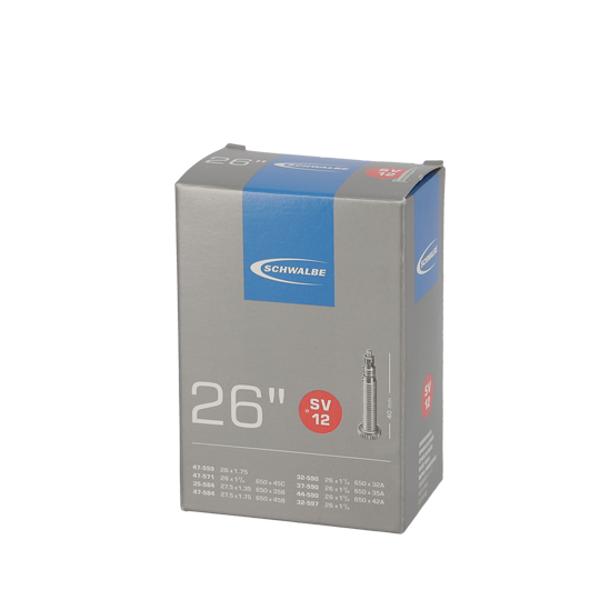 CHAMBRE A AIR VELO 26" X 1.25-1.90 (32 / 47-559 / 597) 650A / B / C VP SCHWALBE STANDARD SV12
