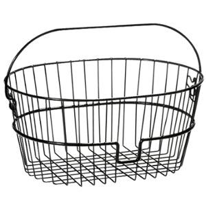 BASKET -FRONT- WITH CLIPS STEEL KLICKFIX STANDARDKORB 16L BLACK WITH HANDLE 41X19X30 CM (WITHOUT MOUNT)