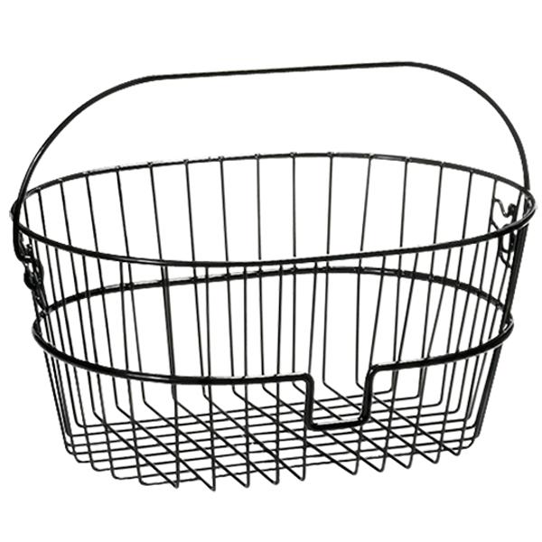 BASKET -FRONT- WITH CLIPS STEEL KLICKFIX STANDARDKORB 16L BLACK WITH HANDLE 41X19X30 CM (WITHOUT MOUNT)