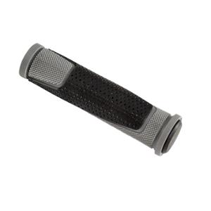 HANDLE MTB ATOO RUBBER GREY / BLACK WITH CAPS 130mm (PAIR)