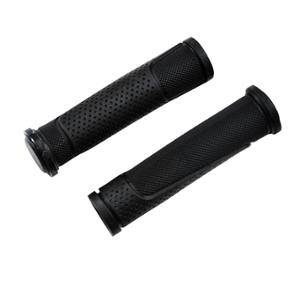 HANDLE MTB ATOO RUBBER BLACK WITH CAPS 130mm (PAIR)