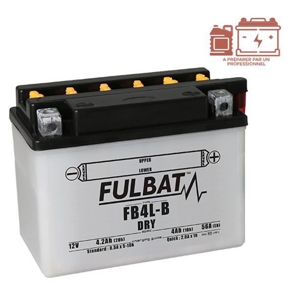 BATTERIE FB4L-B FULBAT 12V4AH LG120 L70 H92 (LIVRE SANS ACIDE)