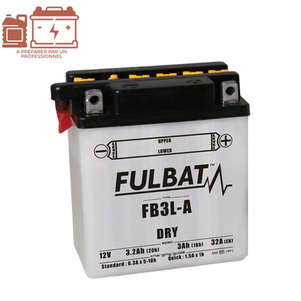 BATTERIE FB3L-A FULBAT 12V3AH LG98 L56 H110 (LIVRE AVEC ACIDE)