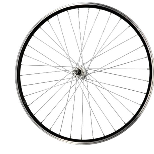 ROUE VTC 28" AR ECROU AXE PLEIN JANTE NOIR MACH1 ER10.MOY.MICHE A VISSER 5 / 6 / 7V V-BRAK 36T