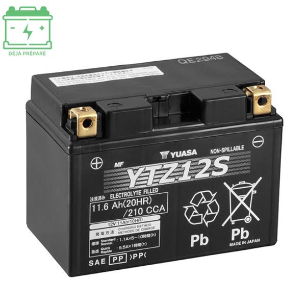 BATTERY YTZ12S YUASA 12V11.6Ah NO MAINTENANCE - FACTORY ACTIVATED GEL