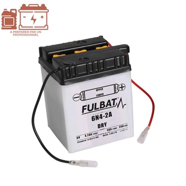 BATTERIE 6N4-2A FULBAT 6V4AH CLASSIC LG71 L71 H96  (LIVRE AVEC ACIDE)