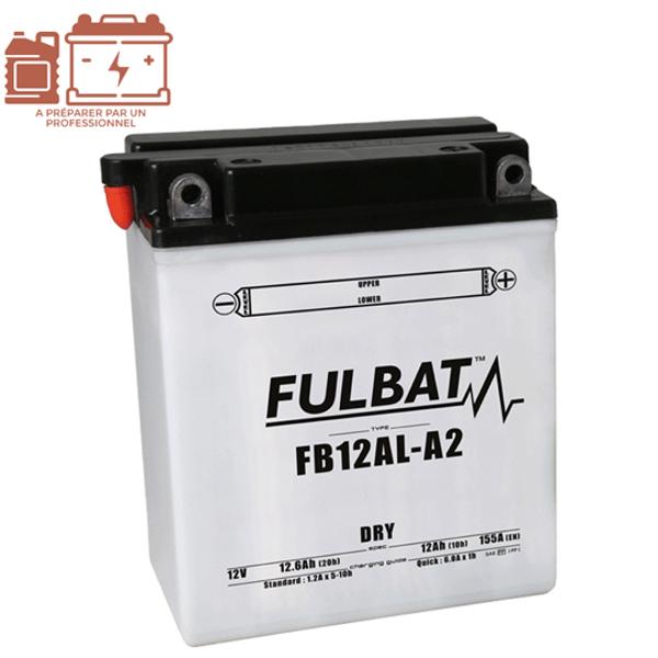 BATTERIE FB12AL-A / A2 FULBAT 12V12AH LG134 L80 H160 (LIVRE AVEC ACIDE)